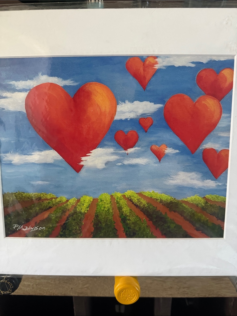 Artist PM Johnson, Heart Balloon Landscape Print. - Picture 5 of 6